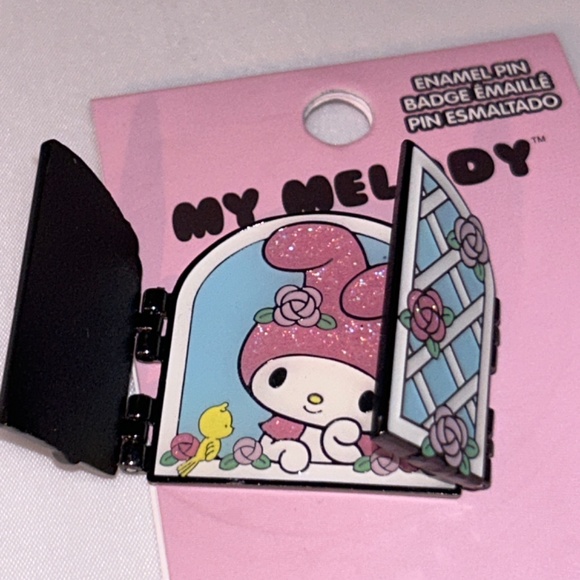 π Loungefly π Sanrio My Melody Spring Flower Window Hinge Enamel Badge Pin π - Picture 4 of 6